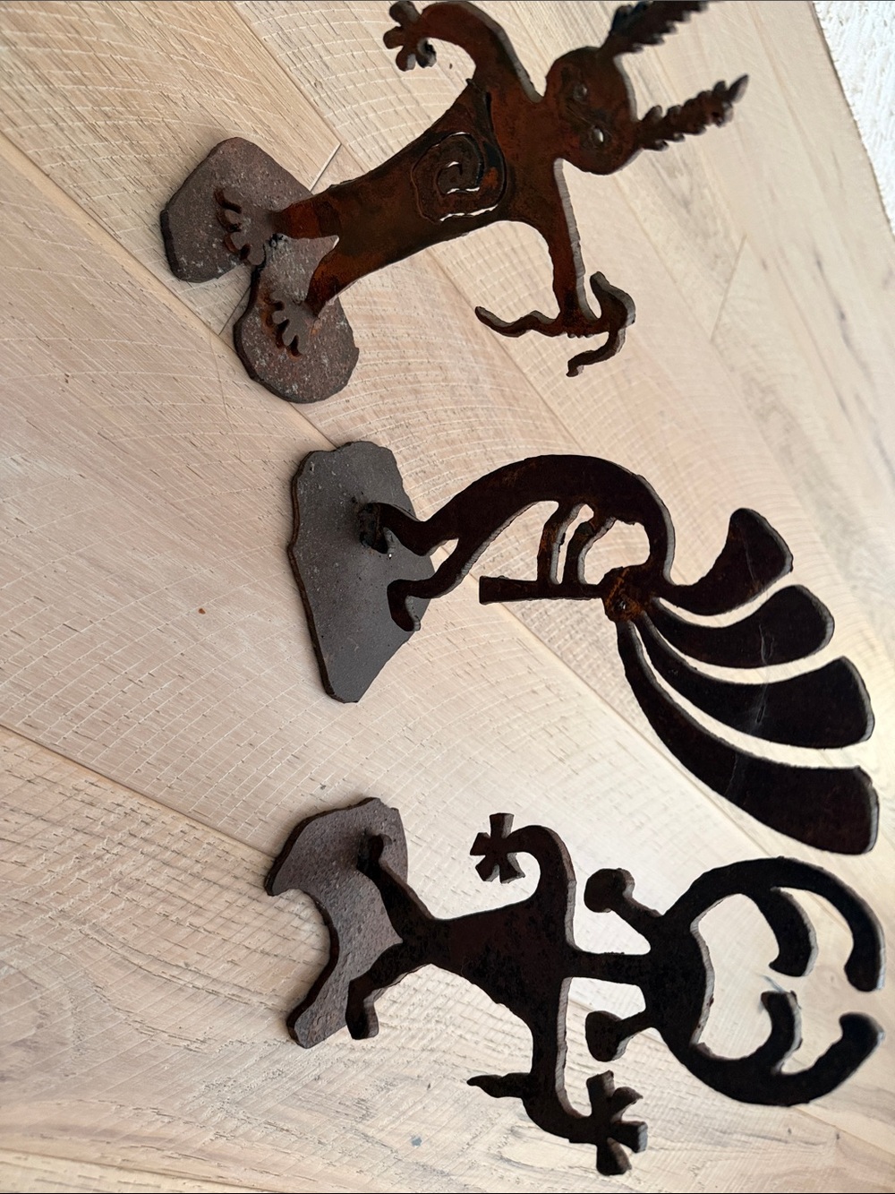 Rust Metal Wall Art Set - Brown Decorative Silhouettes